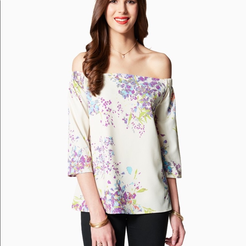 Charming Charlie Off Shoulder Floral Top Sz Small